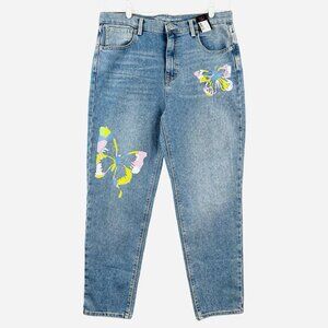 No Boundaries Women's Blue Denim Jeans Size 17 Stretch High Rise Ankle Leg NEW